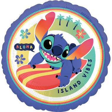 Foil Balloon - Stitch "ALOHA ISLAND VIBES" - 45 cm